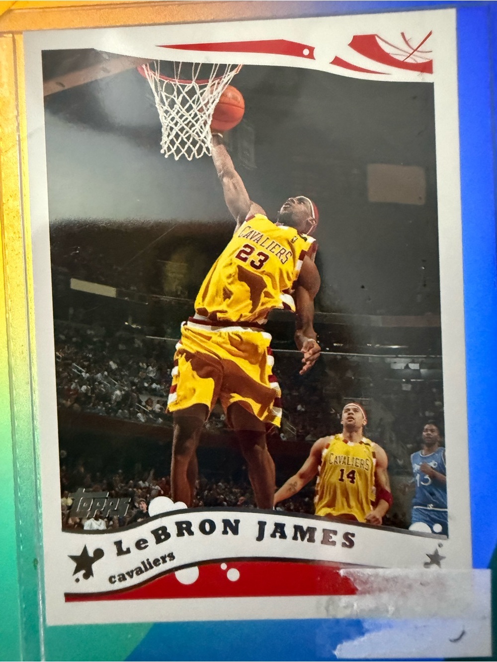 Topps Red and White LeBron James Trading Card 2005-06 Topps - #200 LeBron J